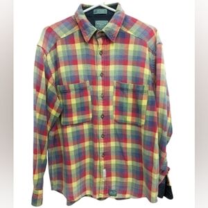 Baxter brand Natural Clothing men's vintage woven cotton check button down shirt